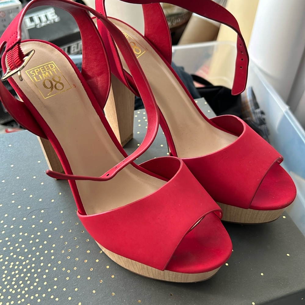 Red Sling Back Heels